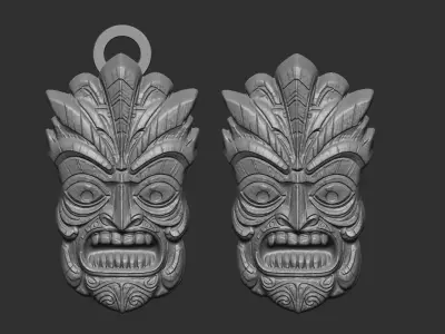 wall tiki decor 3  3D print model