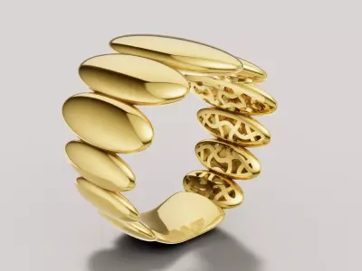 Oval Ring 3D print model C75 3D print model