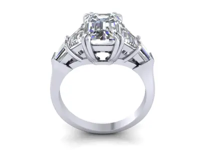 Four Stone Woman Wedding Ring V4 3D print model