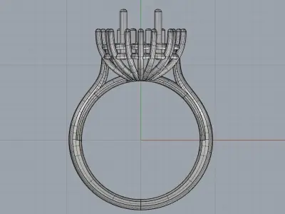 Diamonds ring 3d model 3D print model