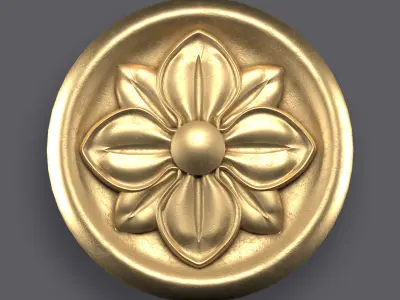 5 Flowers Ornamental Pack 9 3D model