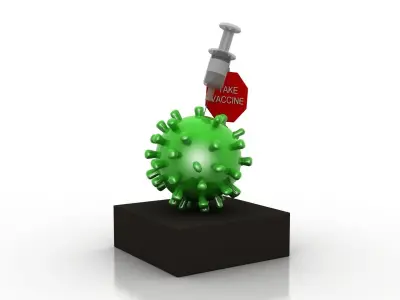 Coronavirus awareness and protection  Low-poly 3D model