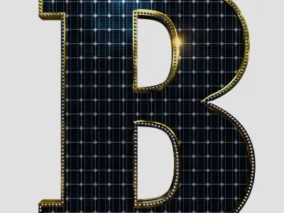 Solar Panel Letter - B 3D model