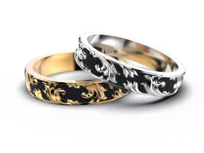 Wedding ring Golden Ratio R18 all sizes 3D print model