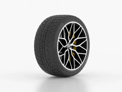 Michelin Pilot Sport Wheel and Tire 3D model