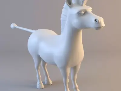 Cartoon Zebra  3D model