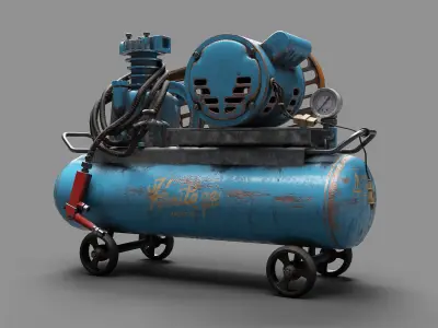 Old compressor Low-poly 3D model