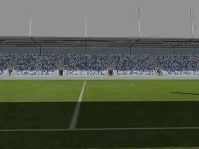 Stade de la Tuiliere Lausanne Switzerland Low-poly 3D model