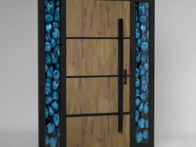 Villa Luxury Entrance Main Cast Aluminium Front Door  Free 3D model