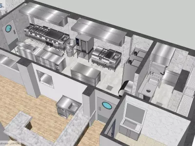 Restaurant Kitchen And Bar Project 3D model