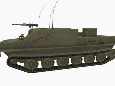 BTR-50pk Low-poly 3D model