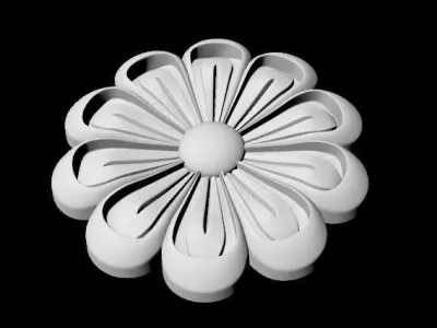 Central decor ornament for furniture 3D model 75