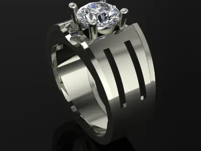 diamond ring 3D print model 52