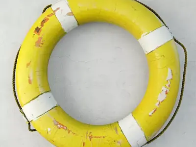 1950s Yellow Nautical Life Preserver 3D model
