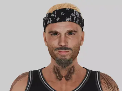 Cam Biker  Rigged 3d Character Model 3D model