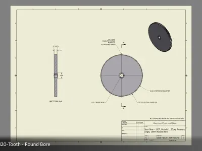 120-Tooth Spur Gear 03 3D print model