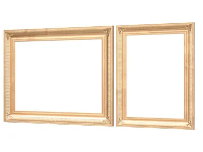 Classic Photo and Mirror Frame Set Low-poly 3D model