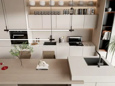 Kitchen Modern interior 85 3D model