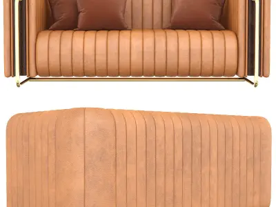Rivers sofa 3d model Low-poly 3D model