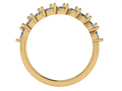 Marquise band angle shape half way 3D print model