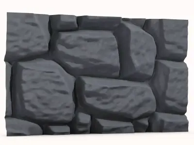 Weathered Limestone Facade Geometry 3D model