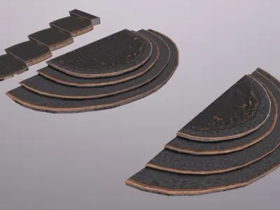 Stairs ArtNouveau Low-poly 3D model