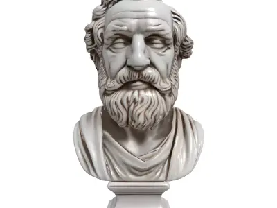 Ancient Greek Philosopher Marble Bust Low-poly 3D model