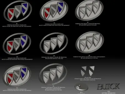 Buick logo car brand for 3D printer or CNC router 3D print model
