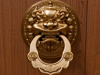 Chinese Style Beast Head Door Knocker 5 - High Poly 3D Model 3D print model