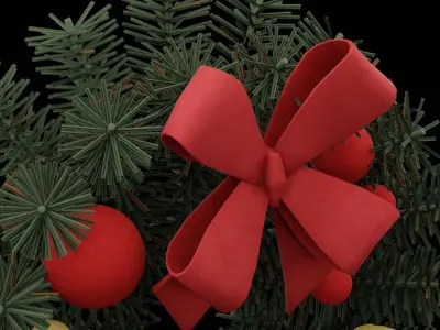 Christmas Wreath Low-poly 3D model get