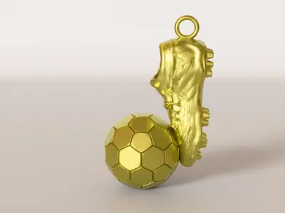 Football Boot and Ball Pendant Necklace  3D Print Model 3D print model