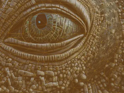 3D alien sea space god mosaic with materials and textures Low-poly 3D model