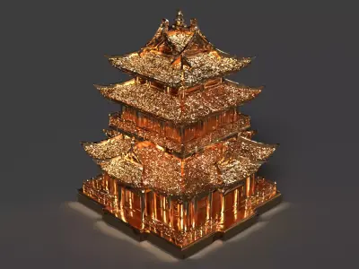 Chinese  ancient house   Low-poly 3D model