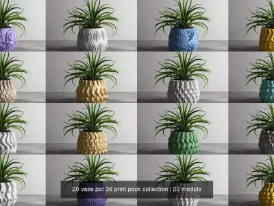 20 vase pot 3d print pack collection