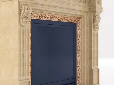 classical marble fireplace 5 3D model