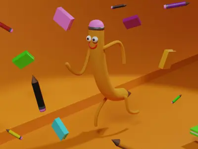 sports pen Low-poly 3D model