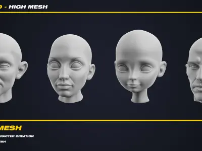 20 Head - High Mesh - Vol 02 3D model