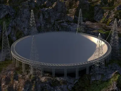 FAST tianyan chinese telescope 3D model
