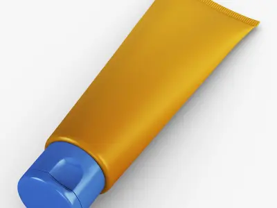 Cosmetic cream tube v 2 3D model