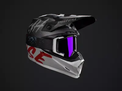 Bell Moto-9 Flex Fasthouse Helmet with Mask Low-poly 3D model