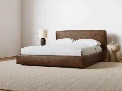Curved Modern Leather Bed  Low-poly 3D model
