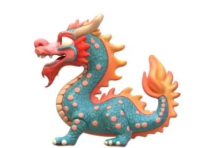 Chines Dragon Low-poly 3D model