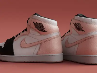 AirJordan 1 Retro HighOG Color Pink Girl  Low-poly 3D model