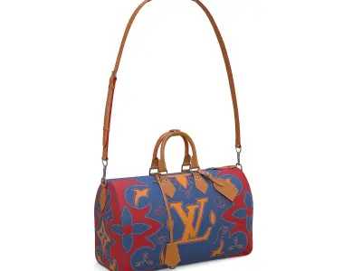Louis Vuitton Keepall Bandouliere 40 Blue Low-poly 3D model