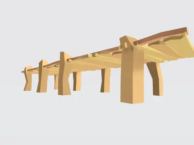 Low Poly Dock Bridge Free low-poly 3D model