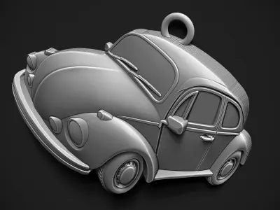 Volkswagen Beetle Relief and Pendant 3D print model