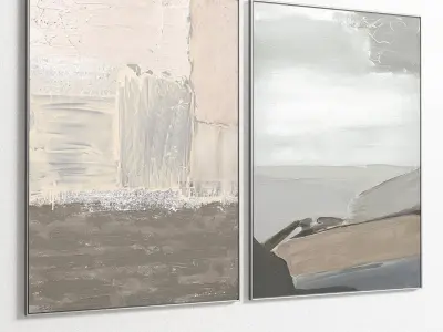 Plaster Two Photo Frame 127 Low-poly 3D model