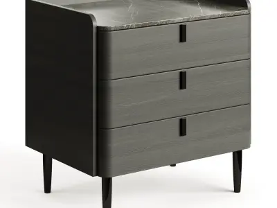 Light Luxury Marble Bedside GG41 3 Drawers  3D model