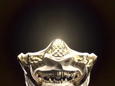 Samurai Mask Low-poly 3D model