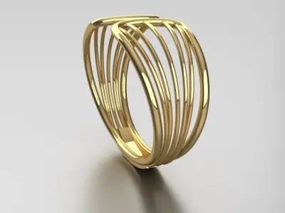 Open Style Cuff Bracelet Gold Silver Platinum Luxury Jewelry 3D print model